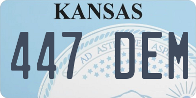 KS license plate 447DEM
