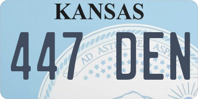 KS license plate 447DEN