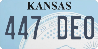 KS license plate 447DEO