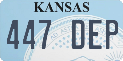 KS license plate 447DEP