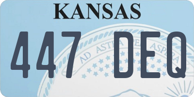 KS license plate 447DEQ