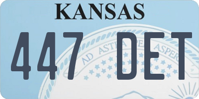 KS license plate 447DET