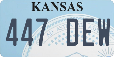 KS license plate 447DEW