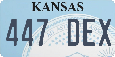 KS license plate 447DEX