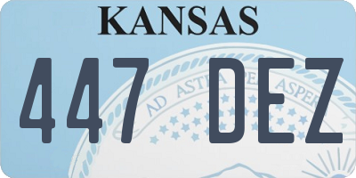 KS license plate 447DEZ