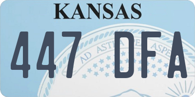 KS license plate 447DFA
