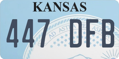 KS license plate 447DFB
