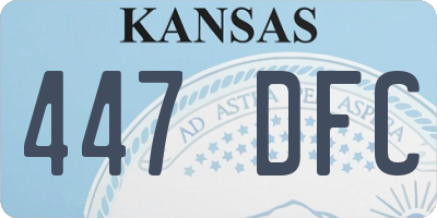 KS license plate 447DFC