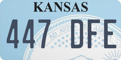 KS license plate 447DFE