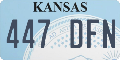 KS license plate 447DFN