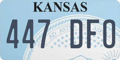 KS license plate 447DFO