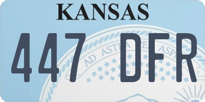 KS license plate 447DFR