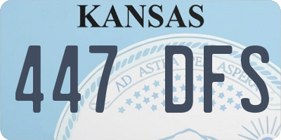 KS license plate 447DFS