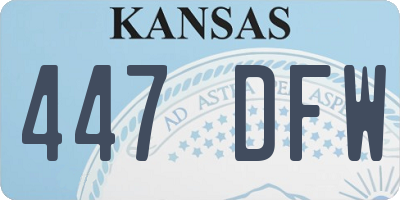 KS license plate 447DFW