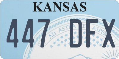 KS license plate 447DFX