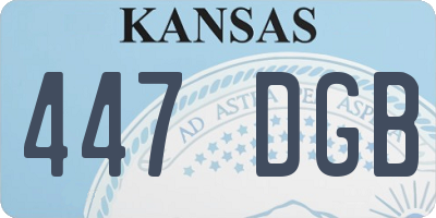 KS license plate 447DGB