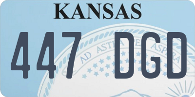 KS license plate 447DGD