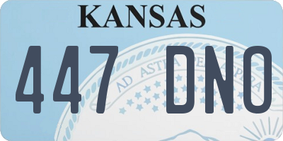 KS license plate 447DNO