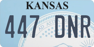 KS license plate 447DNR