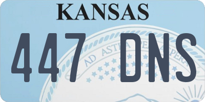 KS license plate 447DNS