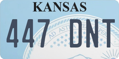 KS license plate 447DNT