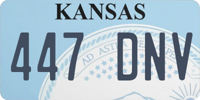 KS license plate 447DNV