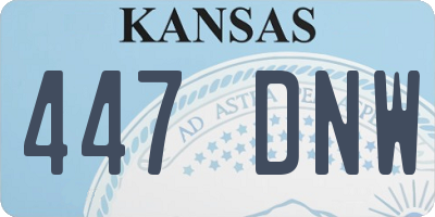 KS license plate 447DNW