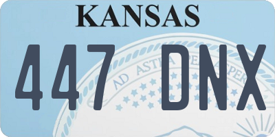 KS license plate 447DNX