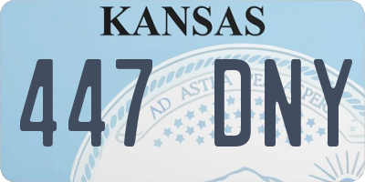 KS license plate 447DNY