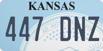 KS license plate 447DNZ