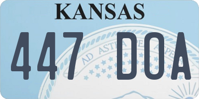 KS license plate 447DOA
