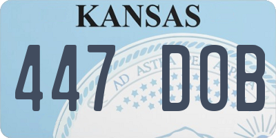 KS license plate 447DOB