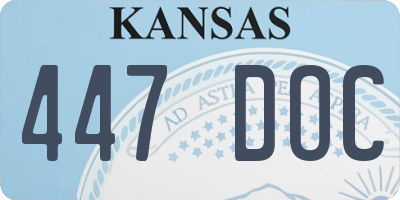 KS license plate 447DOC