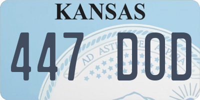 KS license plate 447DOD