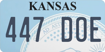 KS license plate 447DOE