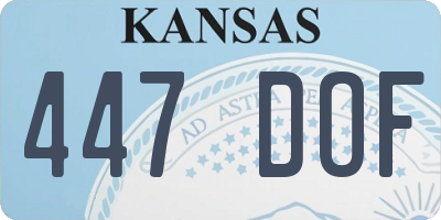KS license plate 447DOF