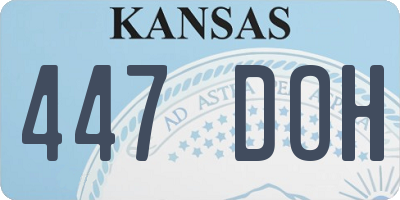 KS license plate 447DOH