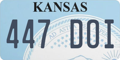 KS license plate 447DOI