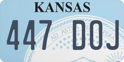 KS license plate 447DOJ