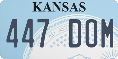 KS license plate 447DOM