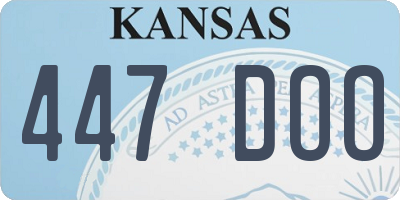 KS license plate 447DOO