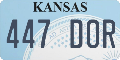 KS license plate 447DOR