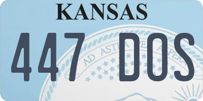 KS license plate 447DOS