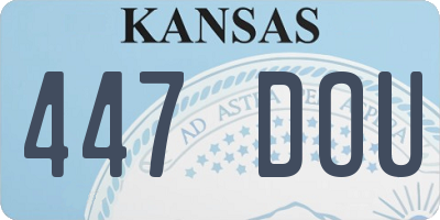 KS license plate 447DOU