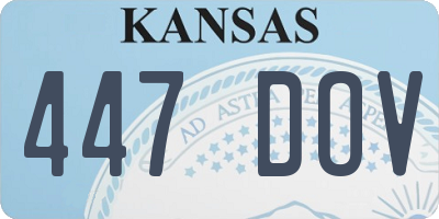 KS license plate 447DOV