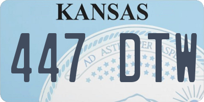KS license plate 447DTW