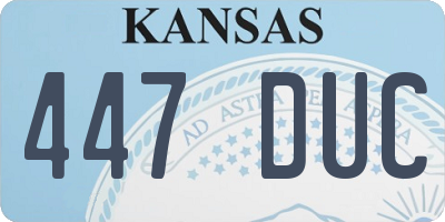 KS license plate 447DUC