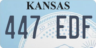 KS license plate 447EDF