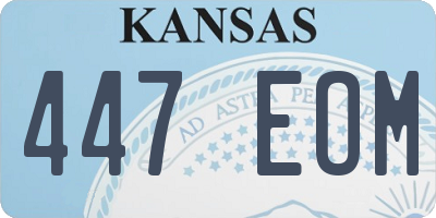 KS license plate 447EOM
