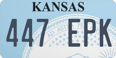 KS license plate 447EPK